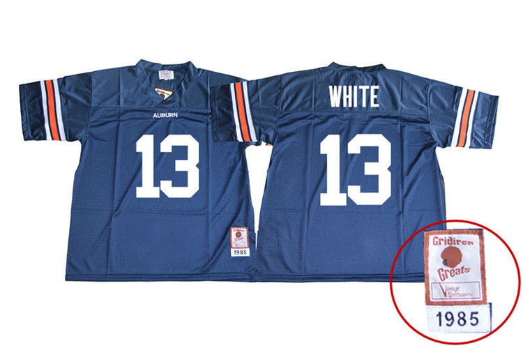 1985 Throwback Men #13 Sean White Auburn Tigers College Football Jerseys Sale-Navy - Click Image to Close